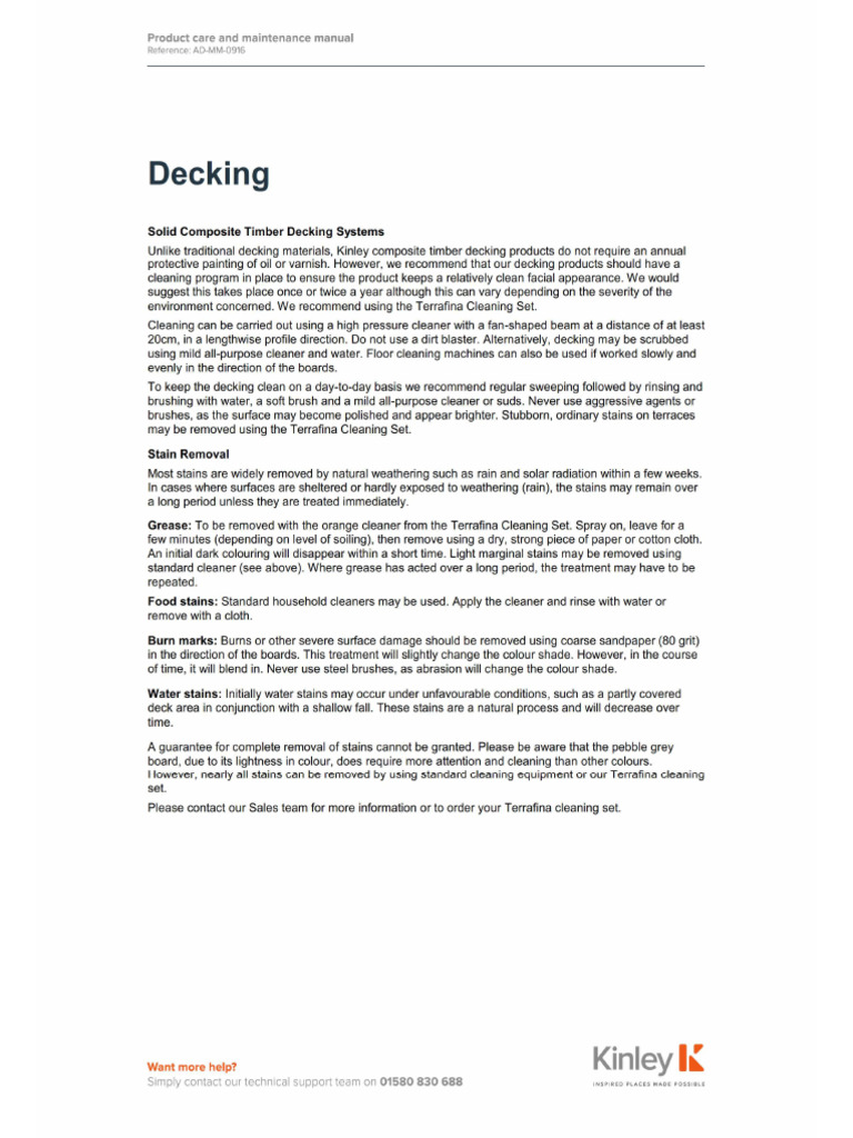 Decking - Care and Maintenance | PDF