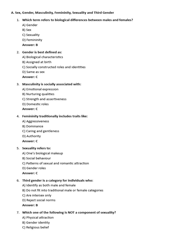 Inter-d Sample Semester Question | PDF | Gender Studies | Feminism