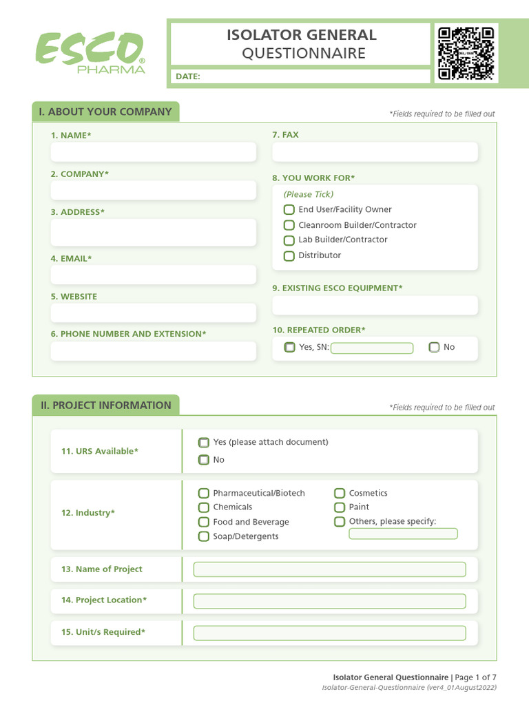 Questionnaire: Isolator General | PDF
