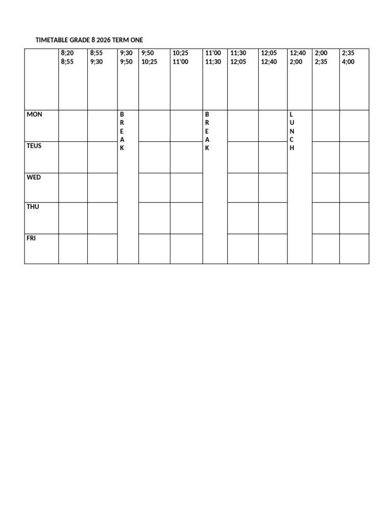 Time Table | PDF