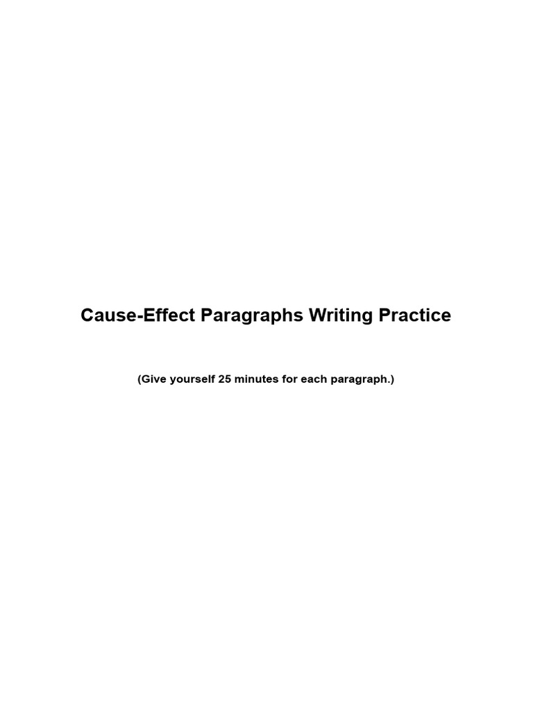 Writing Practice for Cause-Effect Paragraphs.pdf | PDF