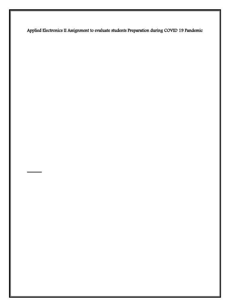Applied Electronics II Assignment | PDF