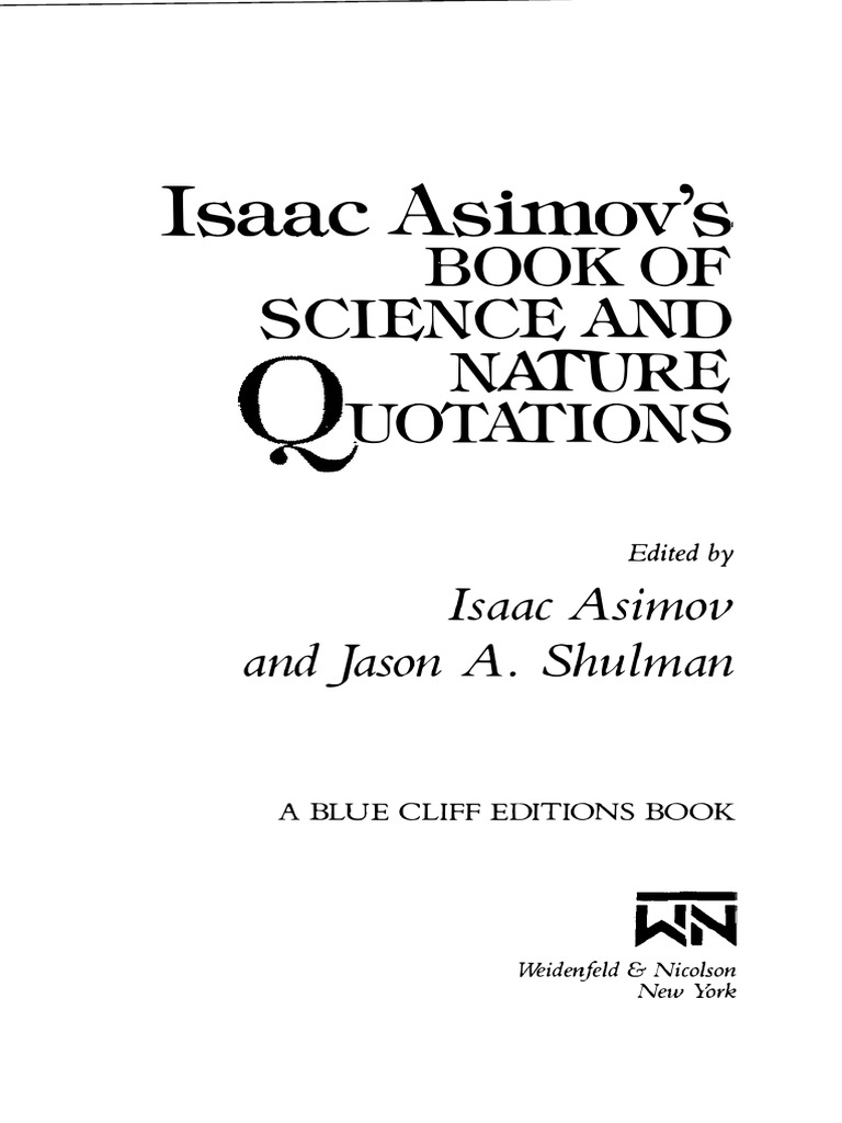 Book of Science and Nature Quotations - Isaac Asimov | PDF | Quantum ...