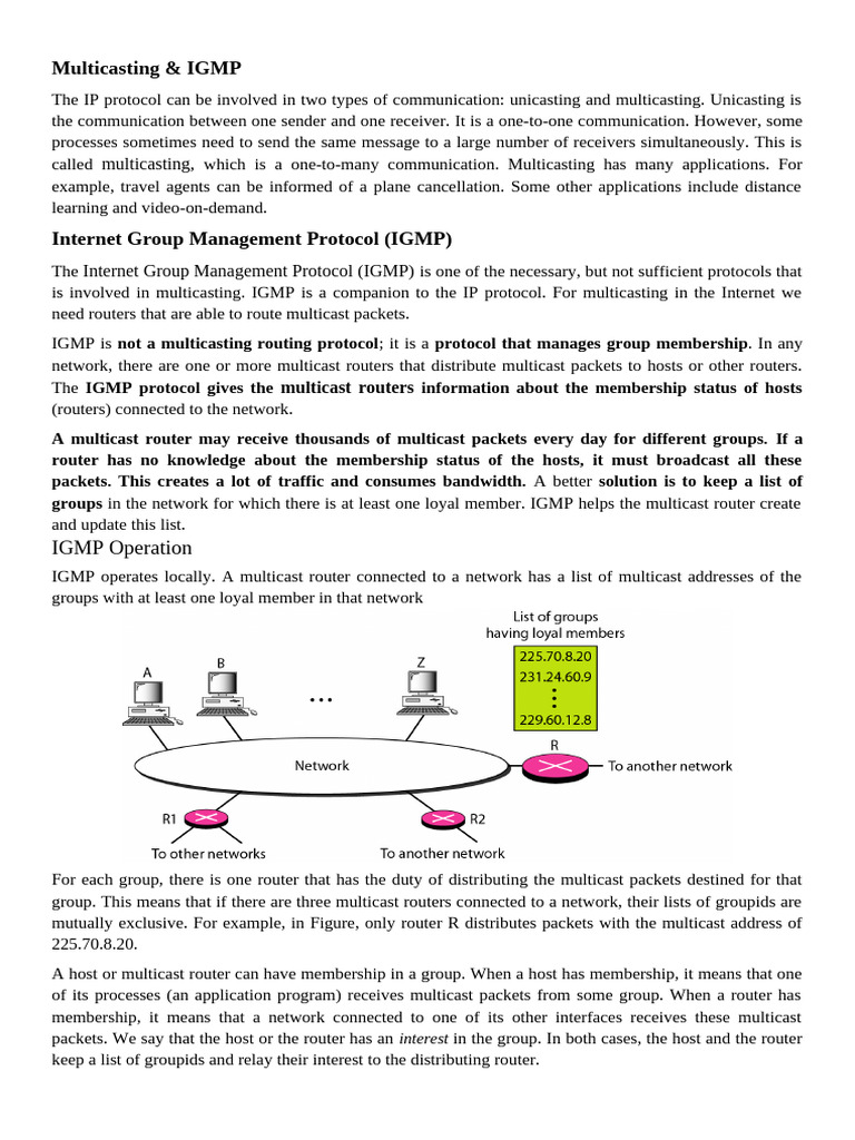 3.08 Multicasting and IGMP | PDF | Multicast | Internet Protocols