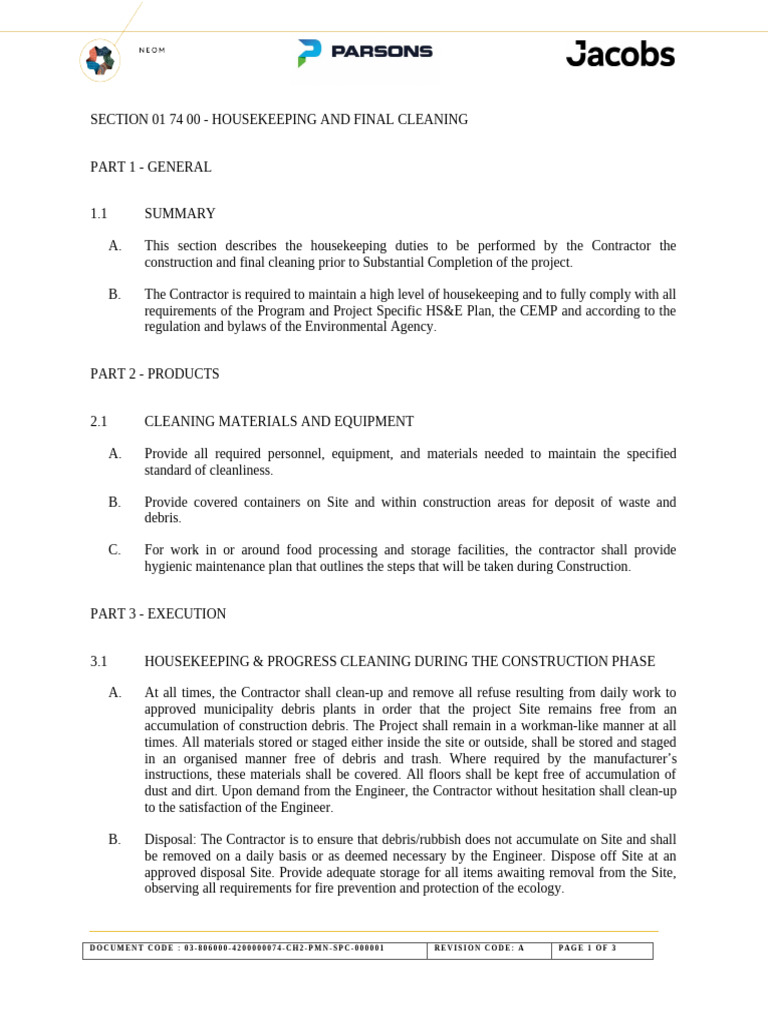 Housekeeping and Final Cleaning | PDF | Housekeeping | Hygiene