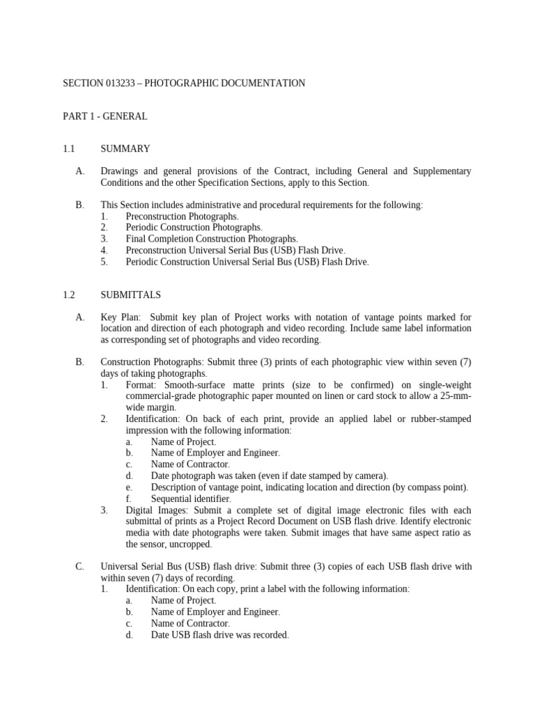 Photographic Documentation | PDF | Usb | Digital Camera