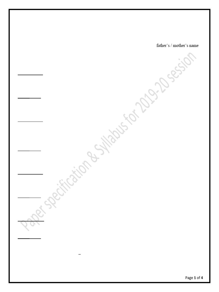 Paper Specification and Admission Test Syllabus Final | PDF ...