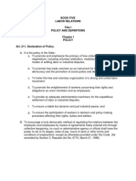 Book Five Labor Relations Title I Policy and Definitions Policy Art. 211. Declaration of Policy