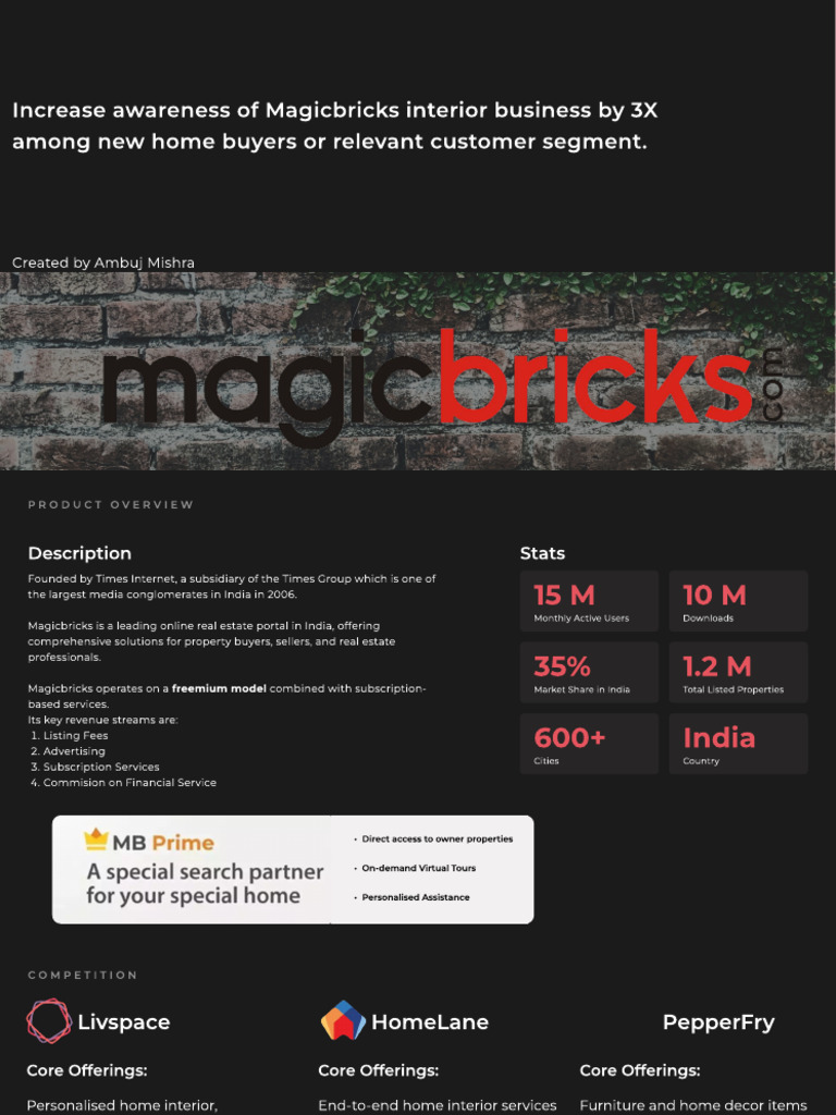Magicbricks Deck | PDF | Marketing | Data