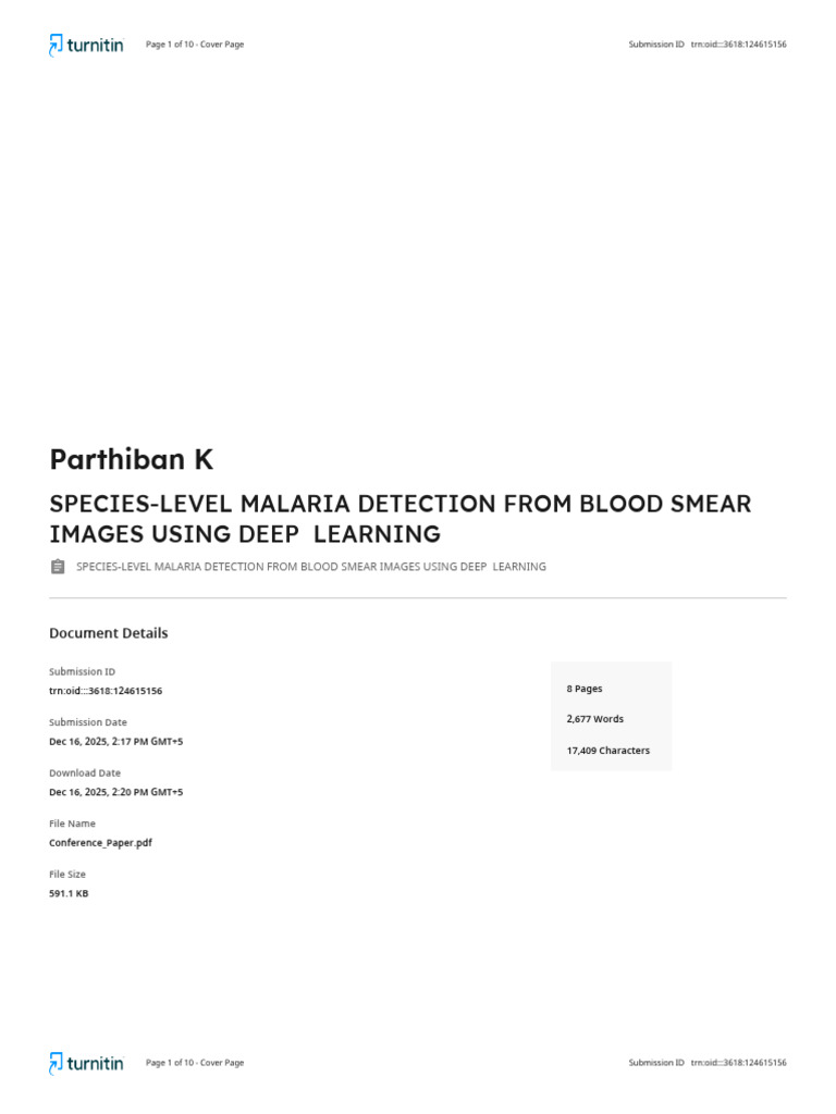 Species-Level Malaria Detection From Blood Smear Images Using Deep ...