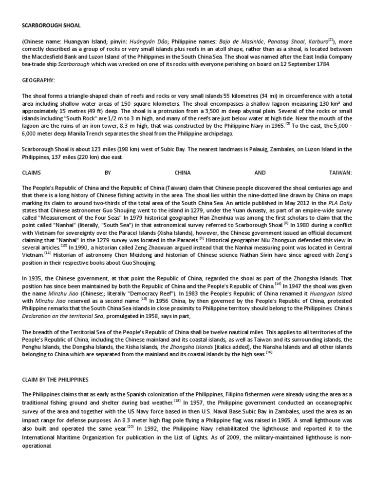 Scarborough Shoal PDF Government