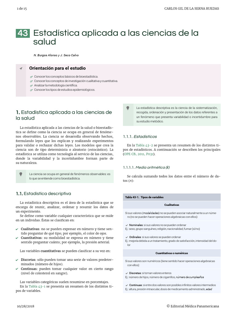 Tema 43 Estadistica Aplicada A Las Ciencias de La Salud | PDF ...