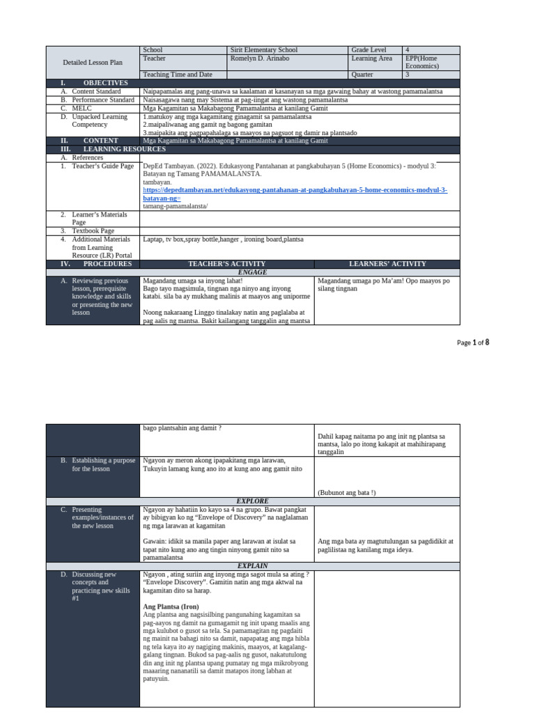 Detailed Lesson Plan | PDF