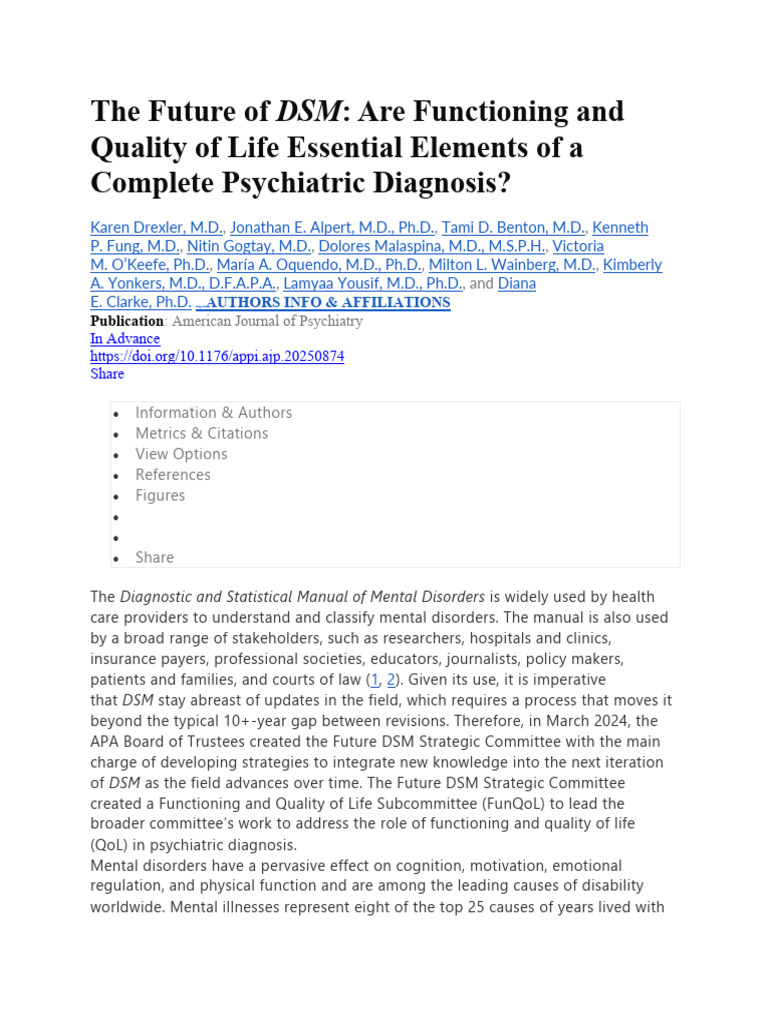 The Future Of | PDF | Mental Disorder | Diagnostic And Statistical ...