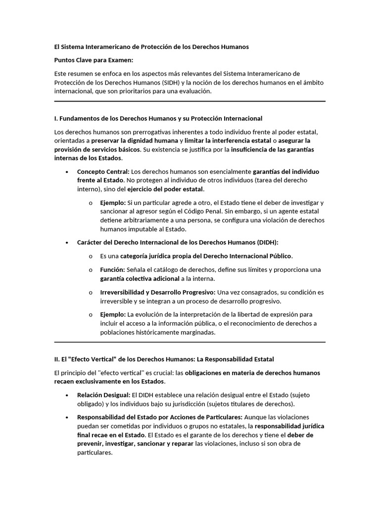 El Sistema Interamericano de Protección de los Derechos Humanos | PDF ...