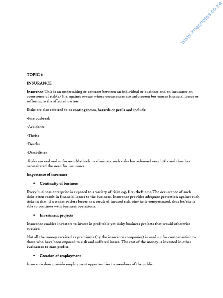 Insurance Commerce Notes 2 | PDF | Insurance | Life Insurance
