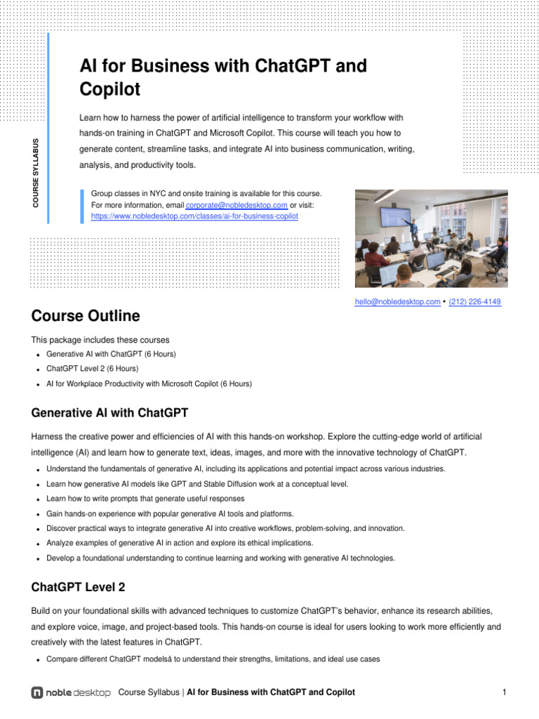 Ai For Business With Chatgpt and Copilot Syllabus | PDF | Artificial ...
