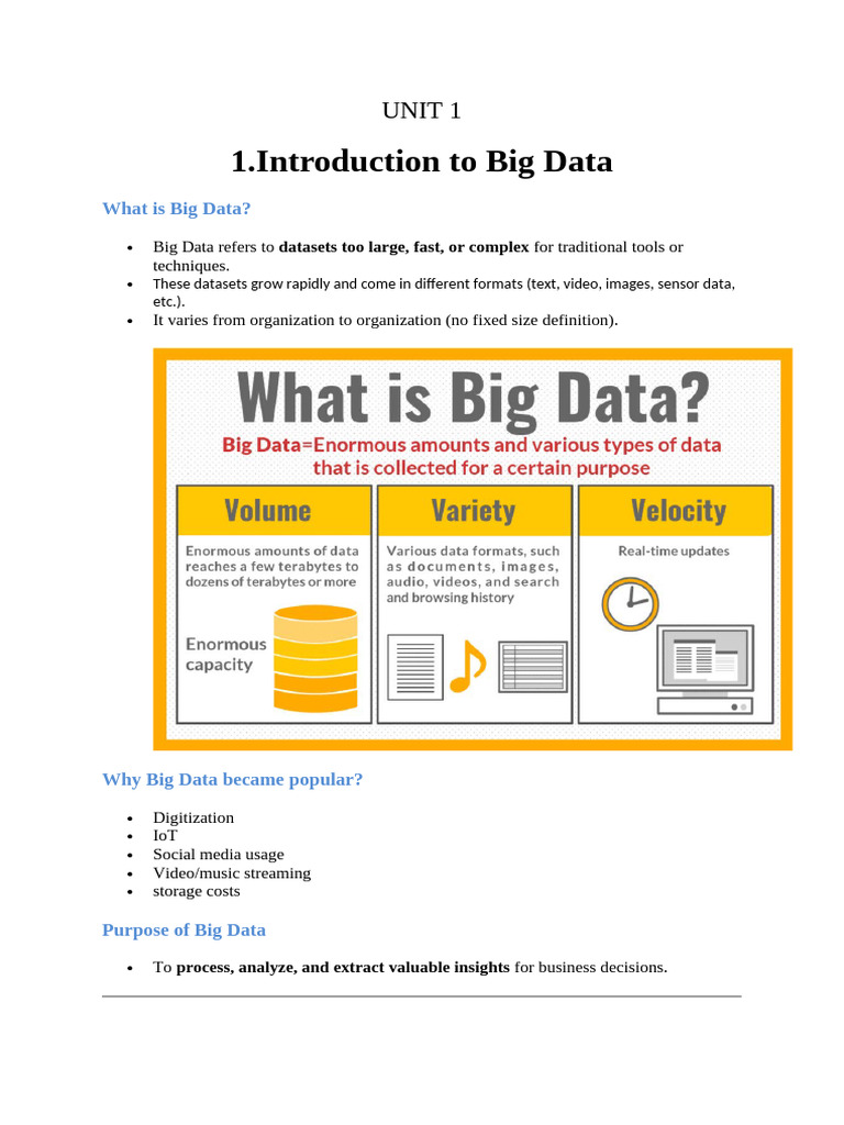 Big Data Unit1 | PDF | Big Data | Data Analysis
