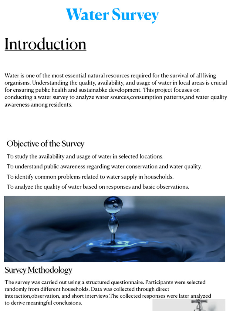 Water Survey Report Final | PDF | Water | Questionnaire