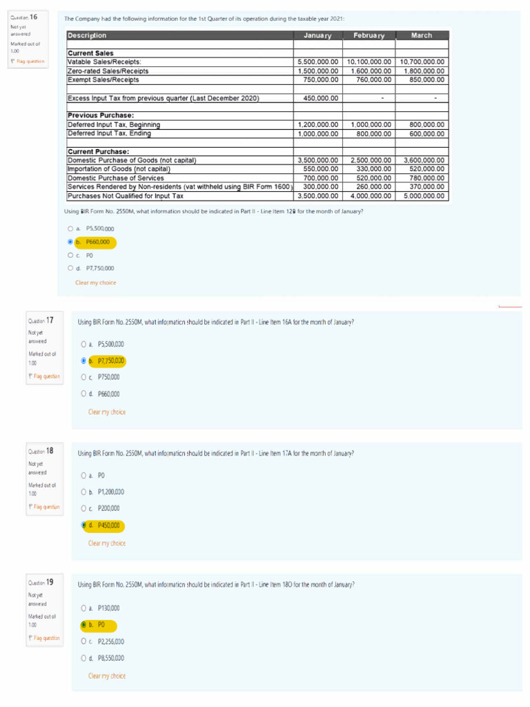 Excess Input Tax From Previous Quarter (Last December 2020) | PDF