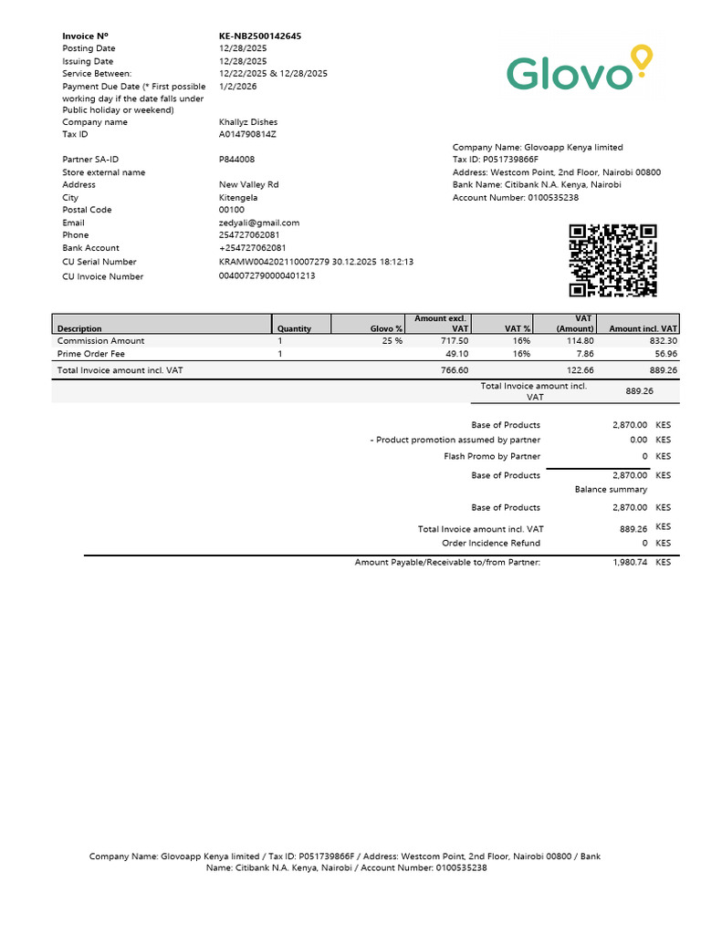 Invoice KE NB2500142645 28122025 | PDF | Value Added Tax | Invoice