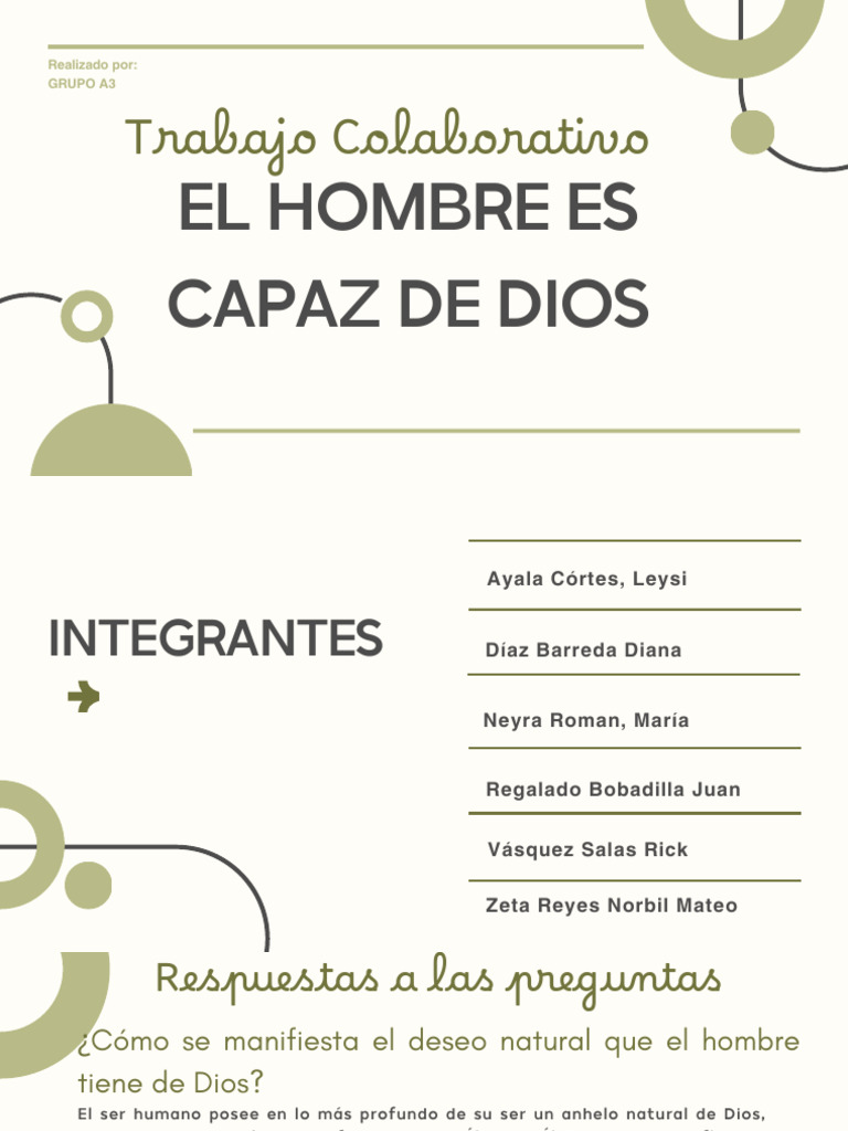 El Hombre Es Capaz de Dios - A3 | PDF | Dios | Felicidad