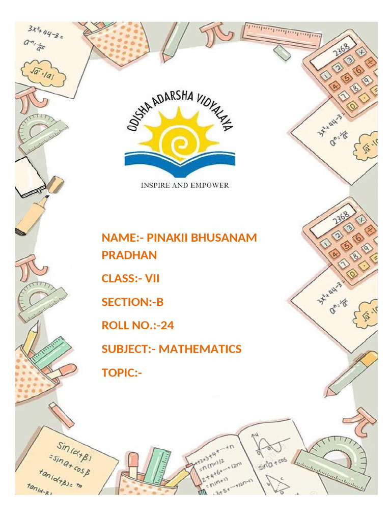 Mathematics Project Class Vii | PDF