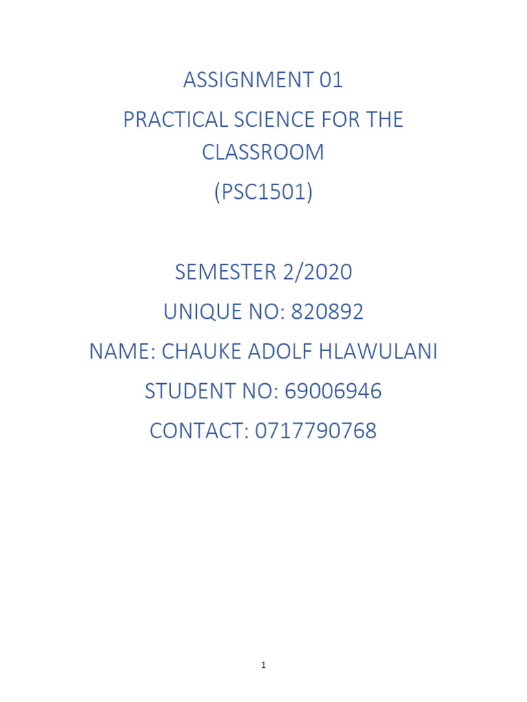 psc assignment 01 1 | PDF | Learning | Teachers