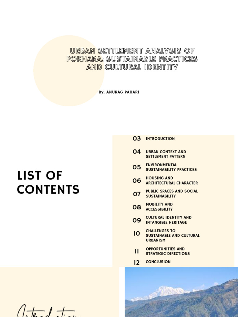 Urban Settlement Analysis of Pokhara Sustainable Practices and Cultural ...