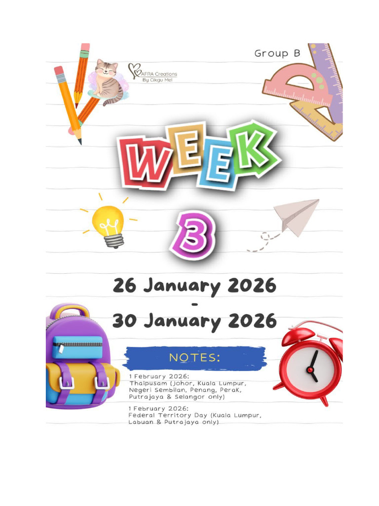 Lesson Plan Week 3-Monday-kasturi | PDF | Lesson Plan | Teachers