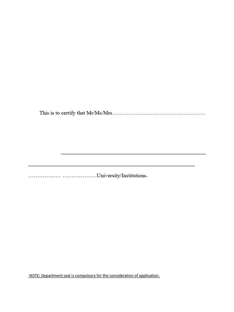 HOD Letter Recommendation SSP 2026 | PDF