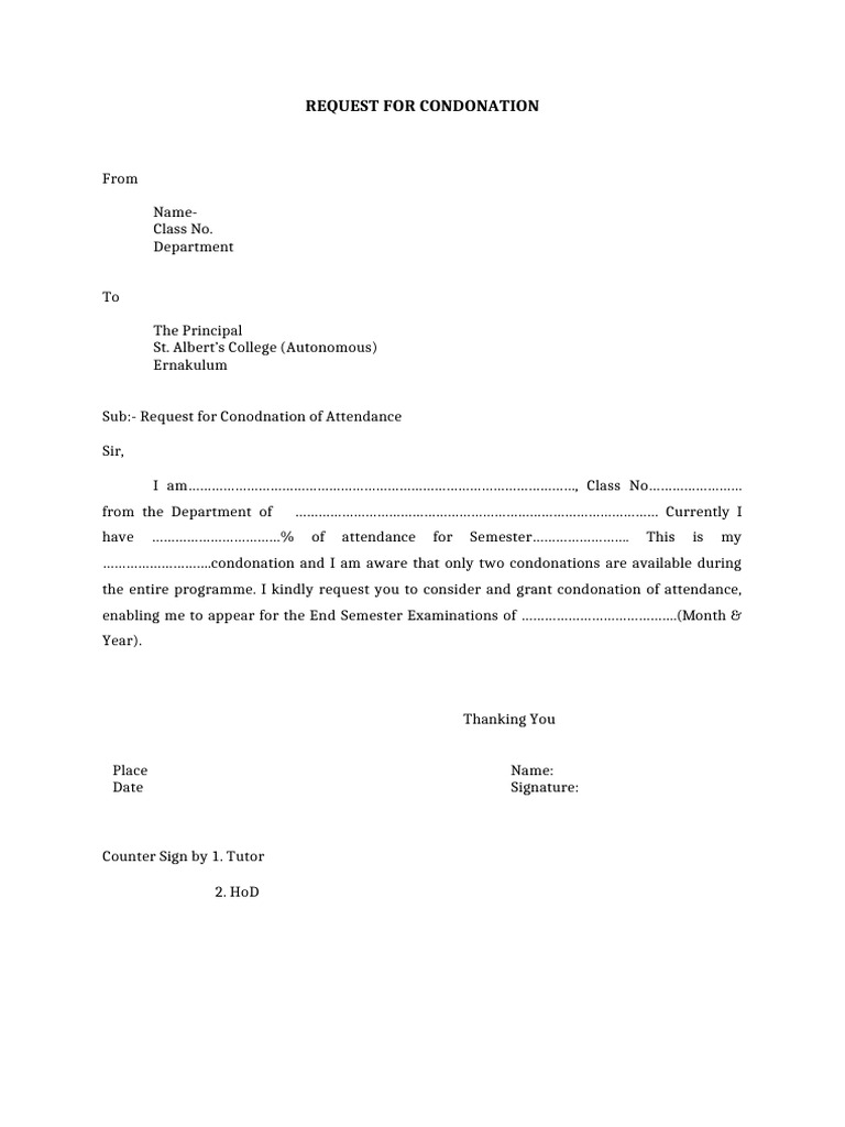 Condonation Request (2) | PDF