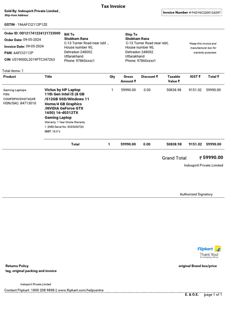 Laptop Bill | PDF | Portable Computers | Personal Computers