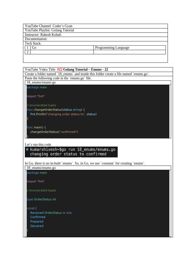 Coder's Gyan - Golang Tutorial [22-29] | PDF | Boolean Data Type ...