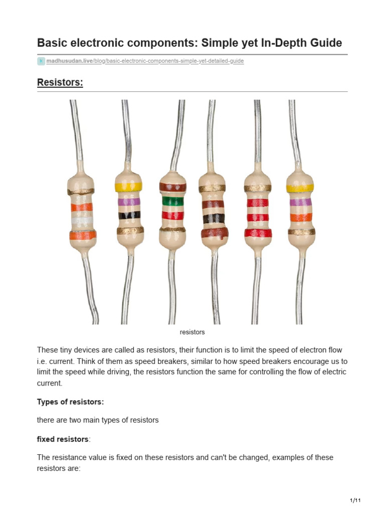 basic-electronic-components-madhusudan.live | PDF | Capacitor | Transistor
