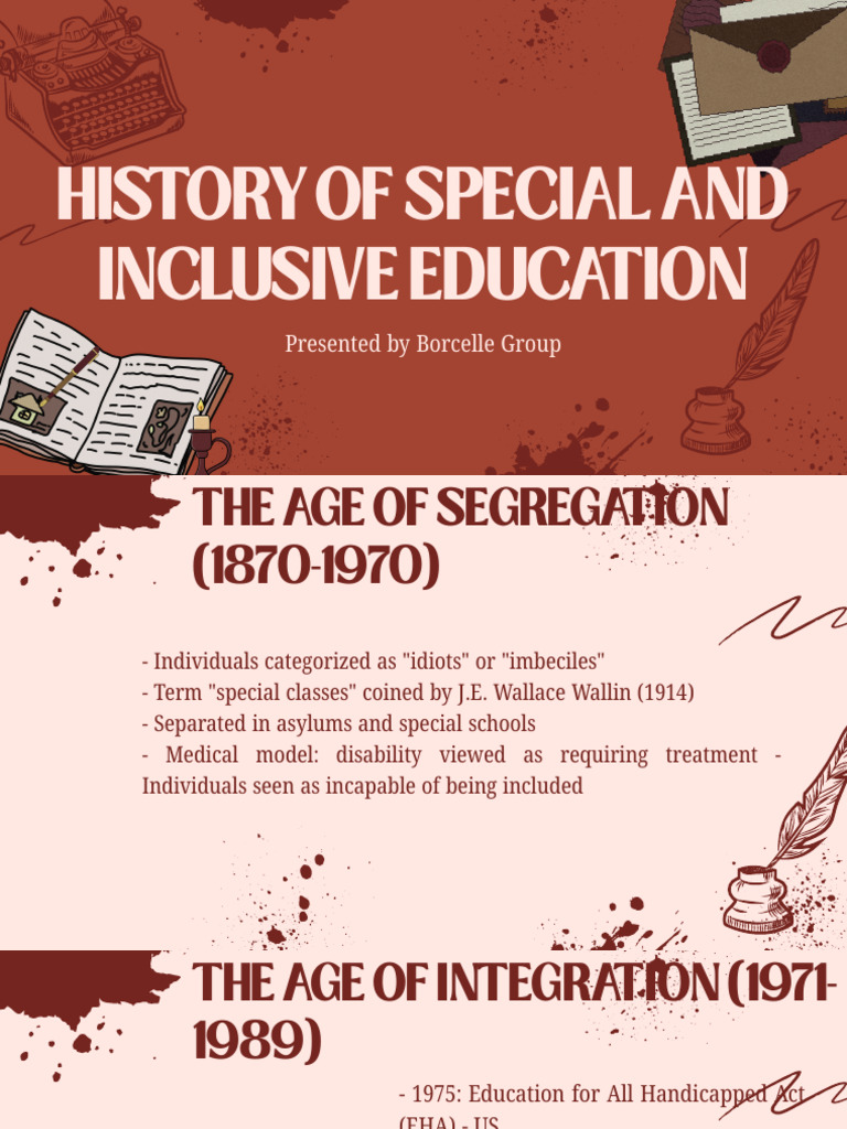 History of Special and Inclusive Education | PDF | Disability ...