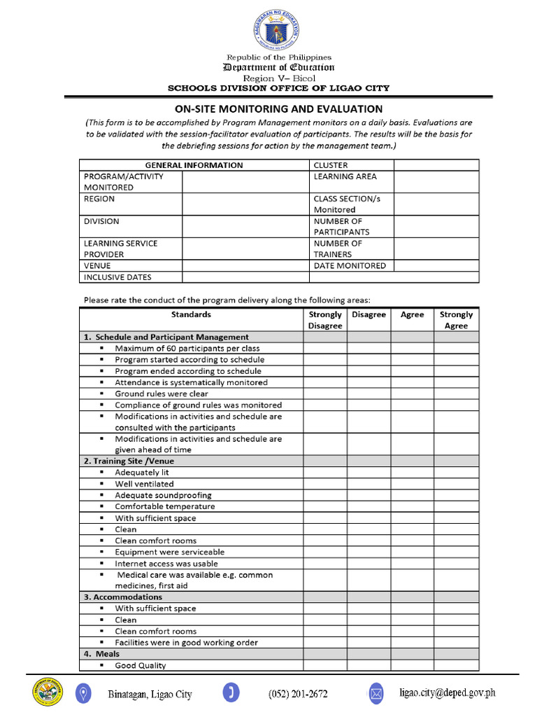 On-Site Monitoring Form | PDF