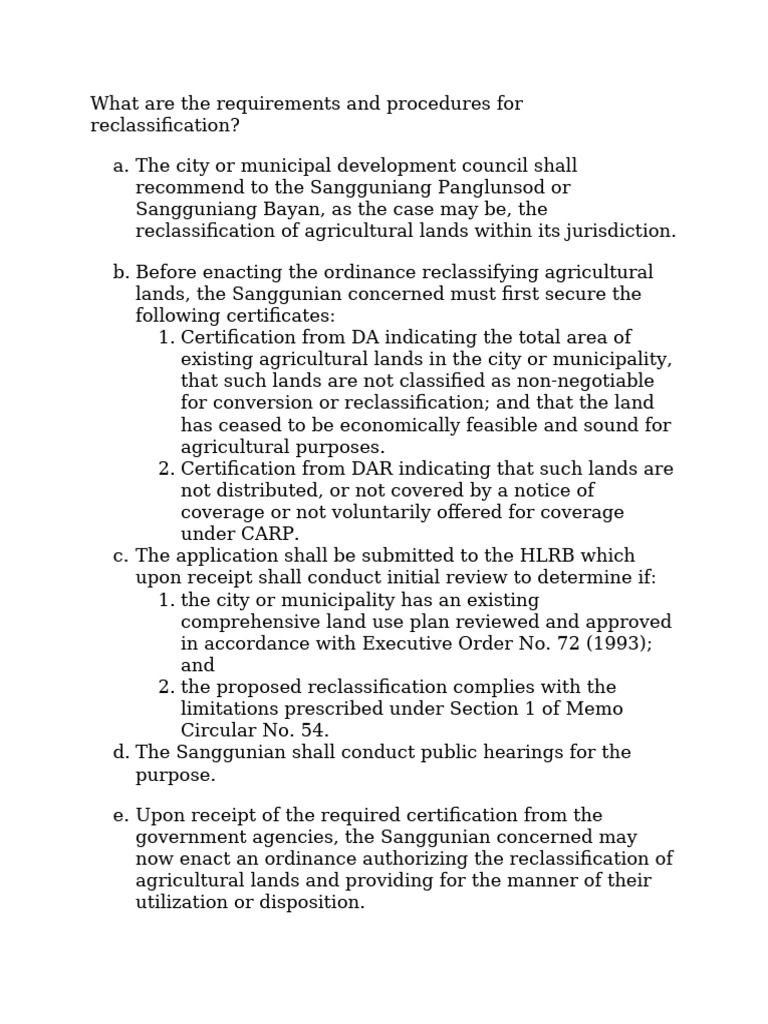 What Are The Requirements and Procedures For Reclassification | PDF