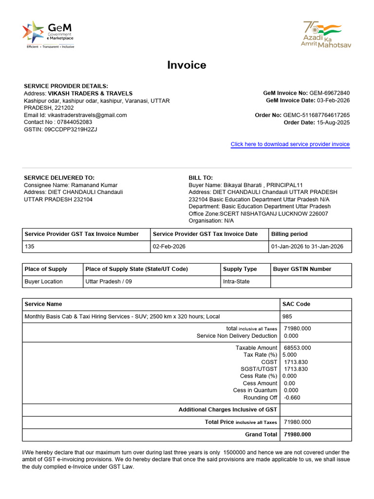 NUdxOC9WWEExY0JSMmRzZk5pdWhnUT09 Invoice | PDF | Value Added Tax | Taxes