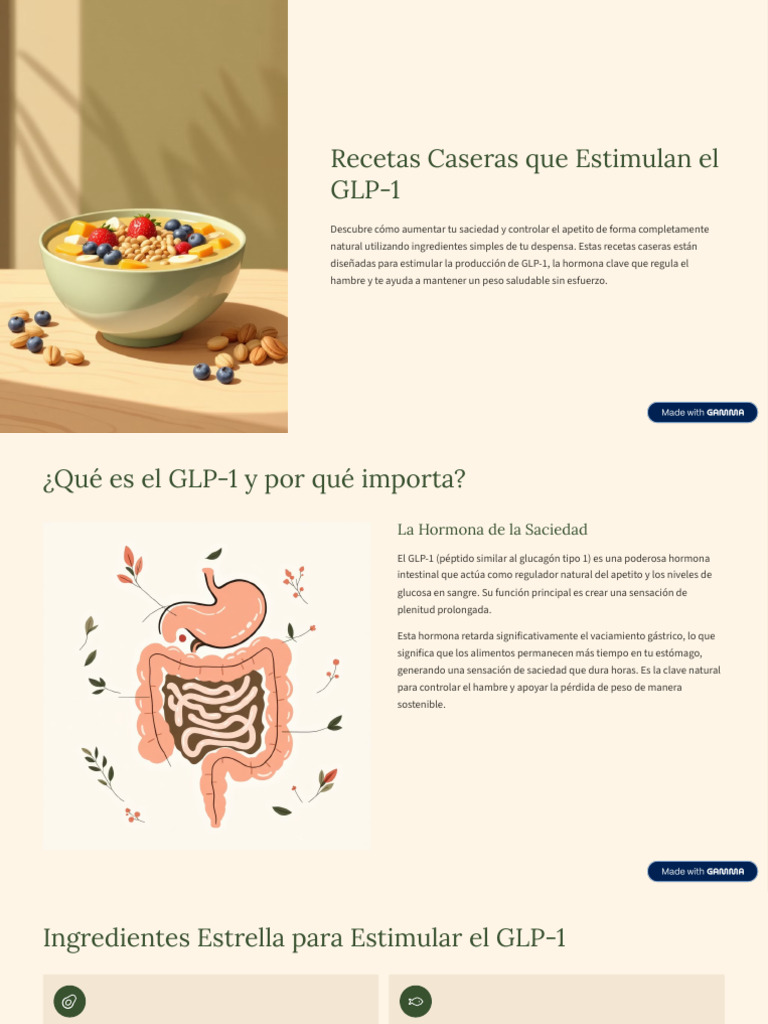 alimentos que estimulan glp 1 Recetas Caseras Que Estimulan El GLP 1 | PDF | Fibra dietética