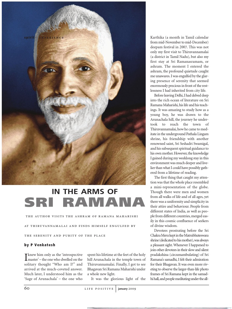 In the Arms of Sri Ramana Maharshi | PDF | Ramana Maharshi | Indian ...