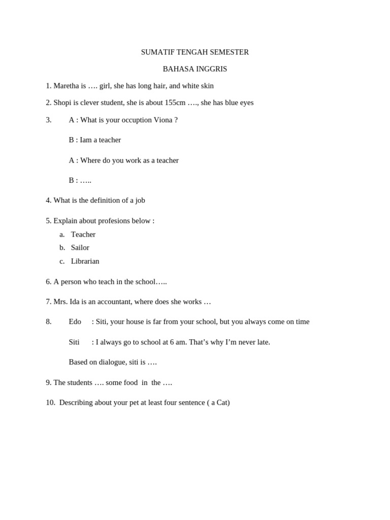 Sumatif Tengah Semester | PDF
