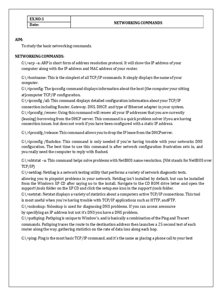 Lab Manual PDF | PDF | Transmission Control Protocol | Computer Network