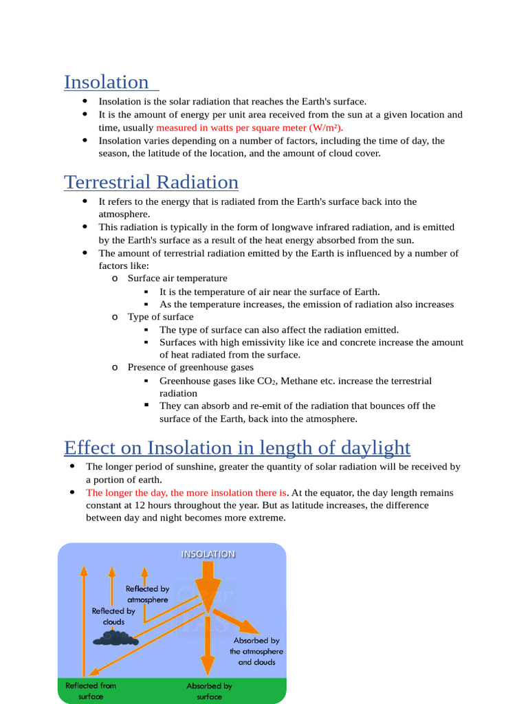 Group E - Insolation, Terrestrial Radiation | PDF