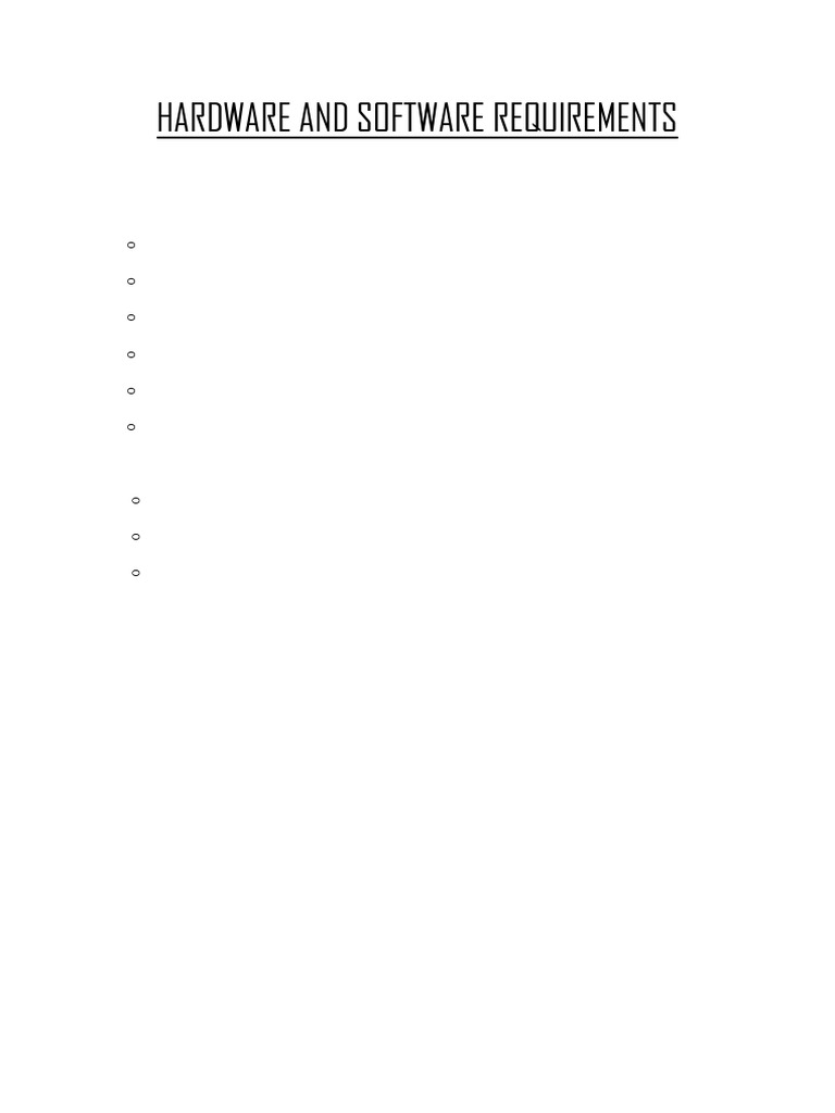 Hardware and Software Requirements | PDF