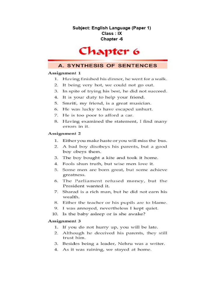 Ix Eng I CH 6 1 | PDF
