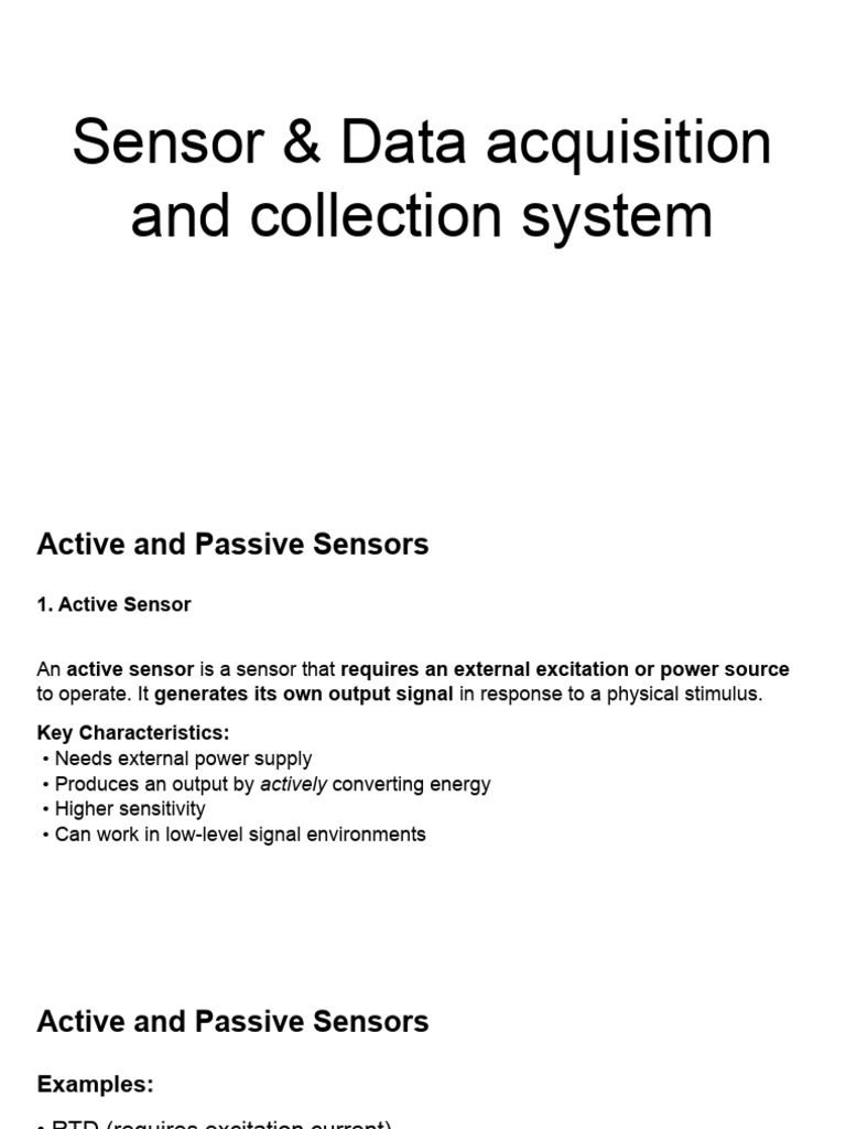Sensor & Data Acquisition and Collection System | PDF | Sensor ...