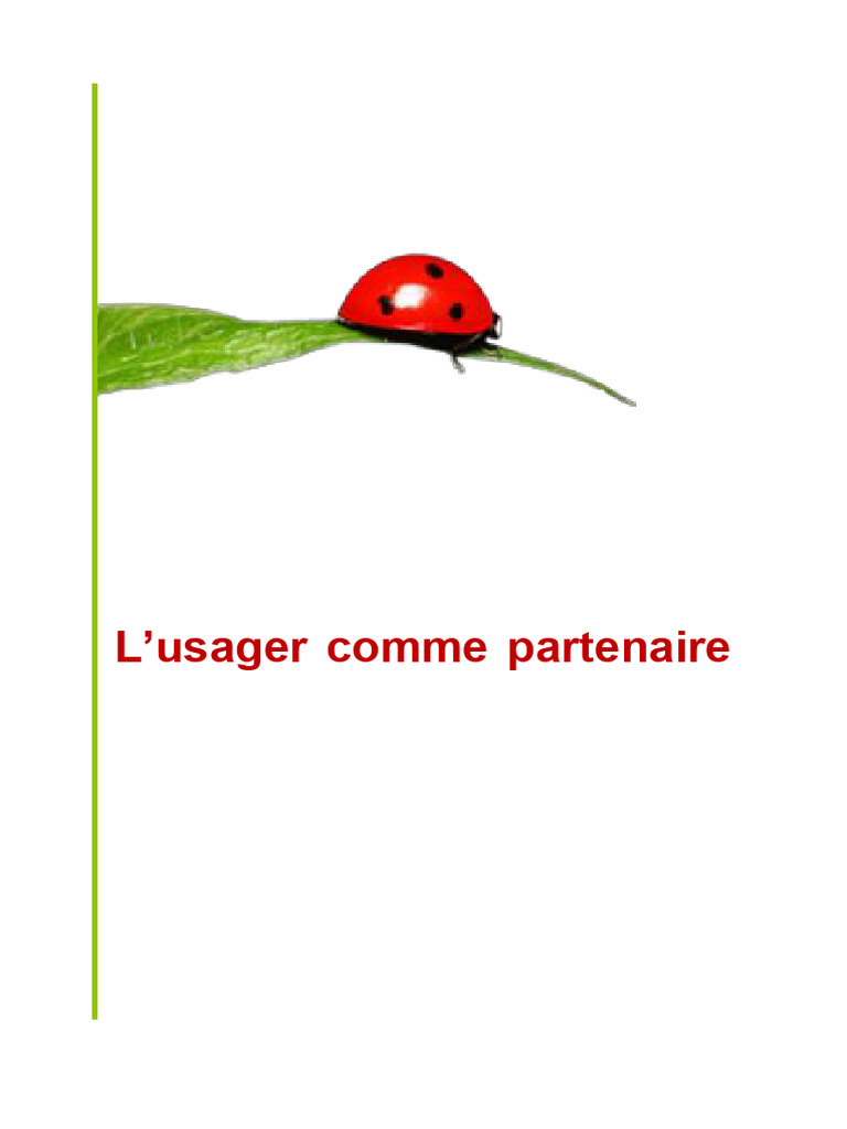 L Usager Comme Partenaire | PDF | Professionnel de la santé | Santé mentale