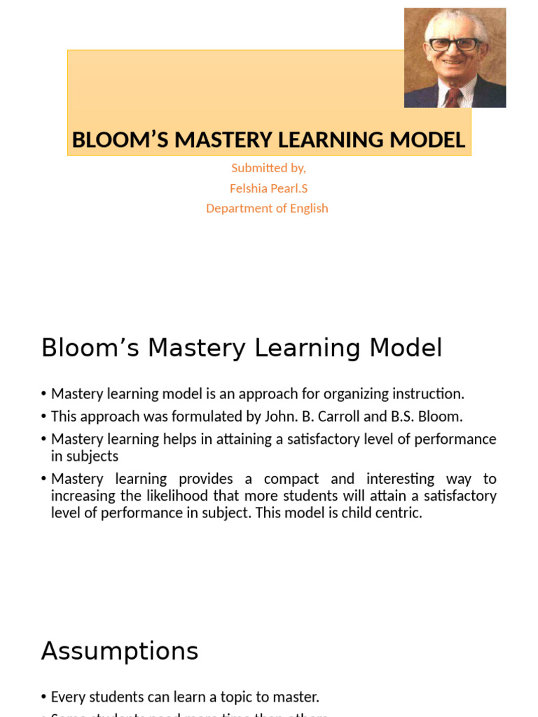1. Bloom's Mastery Learning Model | PDF | Learning | Teachers