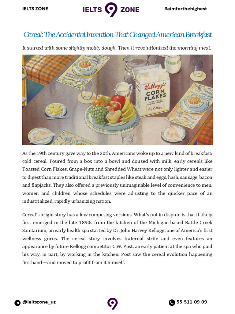The Accidental Invention That Changed American Breakfast | PDF | Foods ...